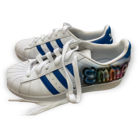 Adidas Girls Hand Graffetti Artist Painted “Emma” Sneakers - Picture 11 of 12